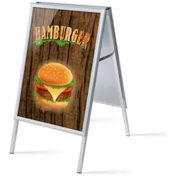 SHOWDOWN Displays Showdown Kundenstopper - DIN A1 - Komplett-Set - Burger Englisch  - Braun/Schwarz