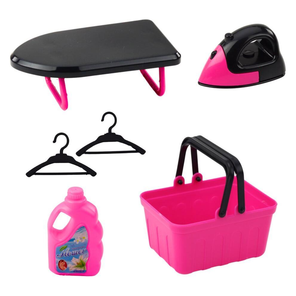 Lean Toys Home Appliances Interaktive Waschmaschine Lichter Töne Zubehör Rosa Schwarz (65615543)