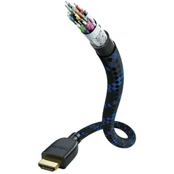 Inakustik HDMI – HDMI (2 m), Videokabel, Blau, Schwarz