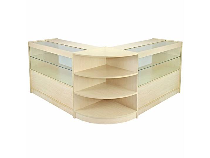 MonsterShop C1200 LM60 Orion Ladeneinrichtung Verkaufstheke Ladentheke Rezeption Empfang Ladentresen Verkaufstisch Kassentisch Empfangstresen Theke Tresen Vitrine Ahorn