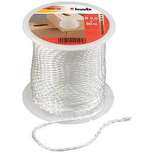 kwb Maurerschnur 922125, weiß, Ø 2mm, geflochtenes Nylon, 50 m