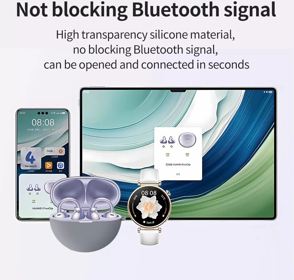 INF Étui de protection en silicone noir compatible with Huawei FreeClip - Protection élégante et fiable