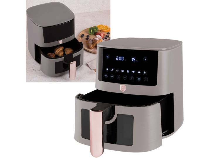 Heissluftfritteuse mit 8 Kochprogrammen und Warmhaltefunktion, 5l, taupe