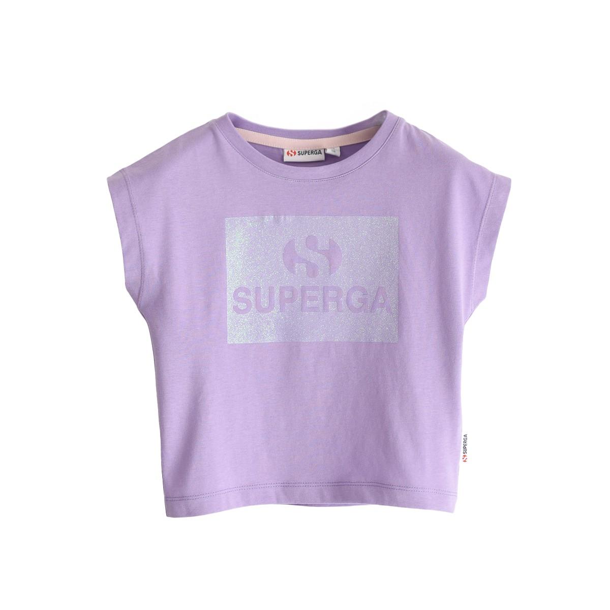 Superga Kinderen/Kinderen Glitter Gestreept T-shirt (Donkere Wijn)