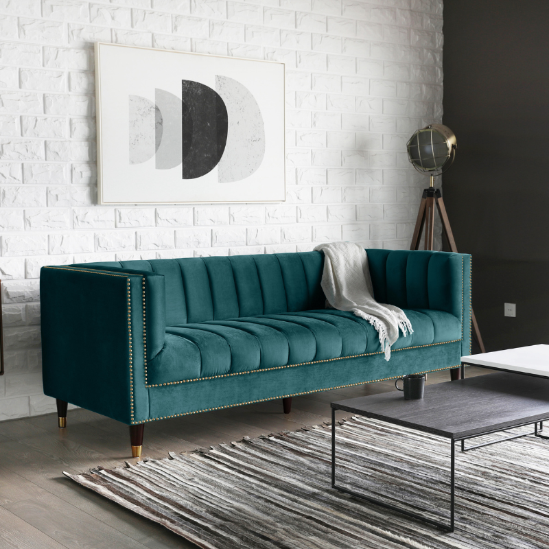 B2B Partner Sofa RILEY, trzyosobowa, zielona