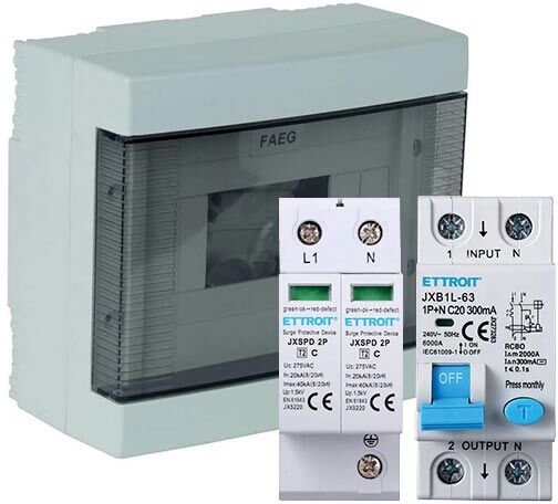 Ettroit Quadro Di Campo Ac Monofase 3kw Light Impianto Fotovoltaico Centralino 8 Moduli Waterproof Ip40