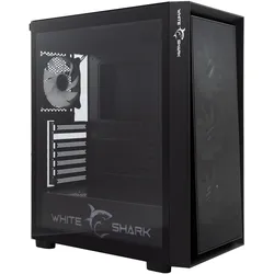 White Shark Shark GCC-2401 Warhead-3 Black 4 Fans 12cm RGB (ATX, E-ATX, ITX, Mini-ATX), PC Gehäuse, Schwarz