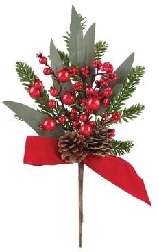 Melrose International Fresh Touch Pine Berry Cone Spray (Set of 2)