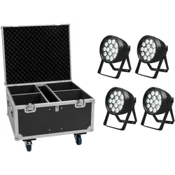 EUROLITE Set 4x LED IP PAR 14x8W QCL + Flightcase
