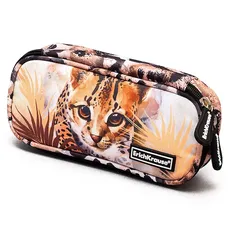 1 Federmäppchen Leopard 21x9x5cm Beige Schwarz Schulsachen Federtasche für Stifte Füller Spitzer Radiergummi Lineal Mäppchen Stifttasche