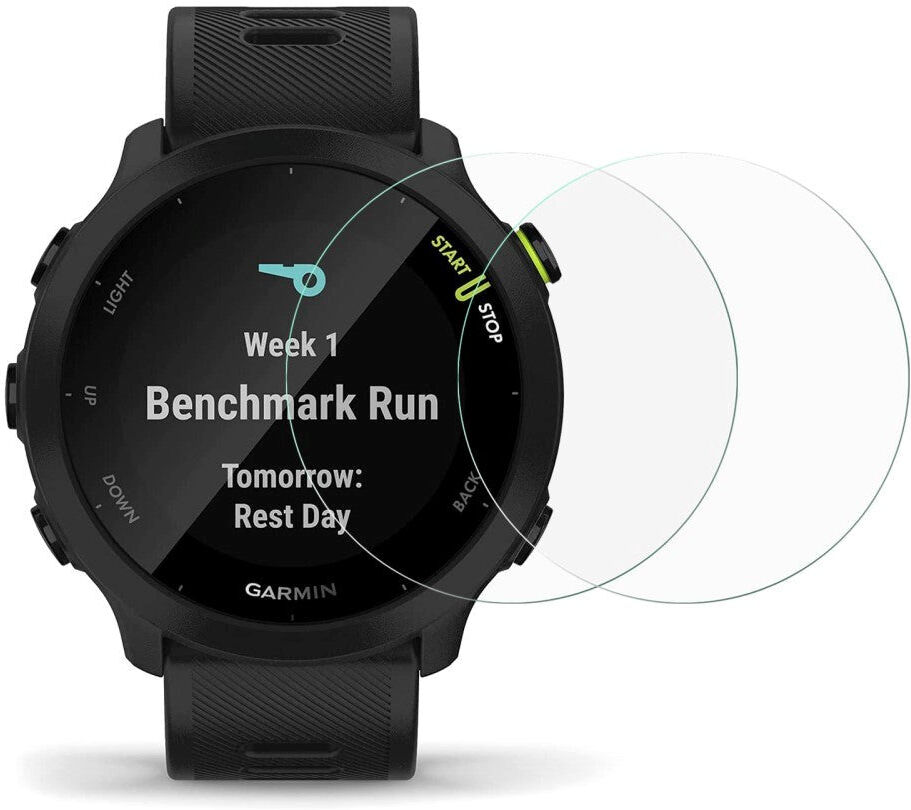 INCOVER Garmin Forerunner 55 Arc Edge Skærmbeskyttelse - Hærdet Glas - 2 Stk. - Gennemsigtigt