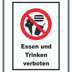 HB-Druck Essen und trinken verboten Schild A4 (210x297mm)