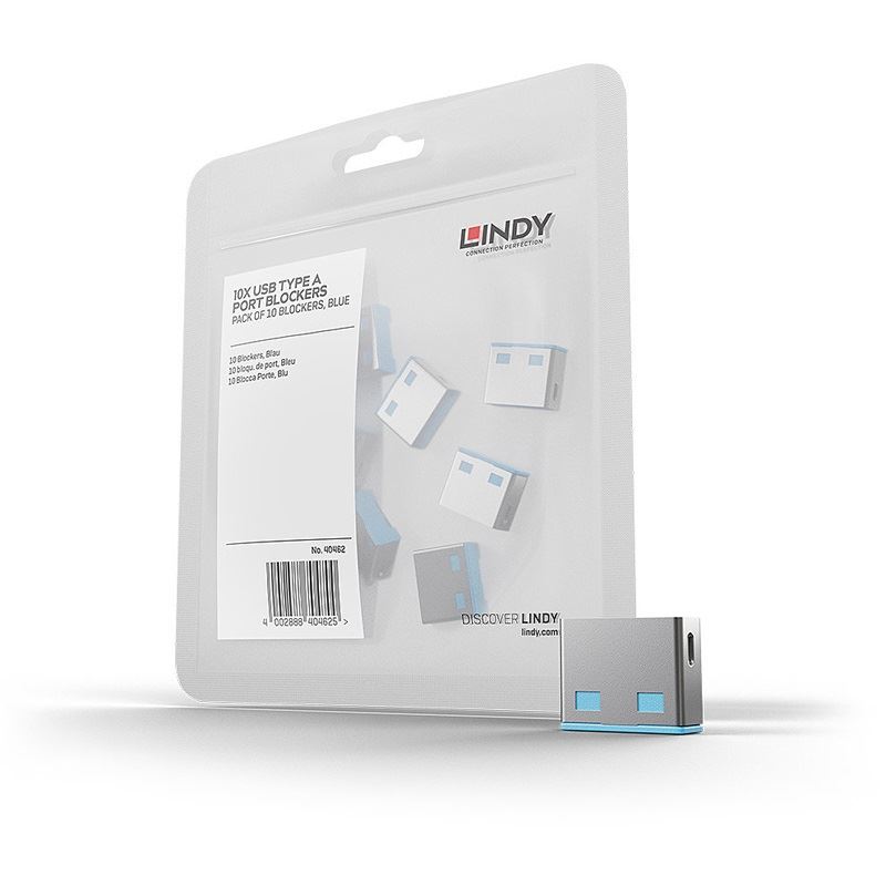 Lindy USB Port Schloss (10 Stück) OHNE Schlüssel: Bblau