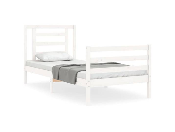 furnicato Bettgestell Weißes Massivholz Bett 205,5x205,5x100 cm mit Sperrholzlatten (1-tlg)