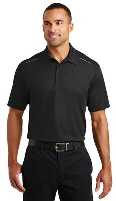 Port Authority K580 Pinpoint Mesh Polo Shirt in Black size 2XL