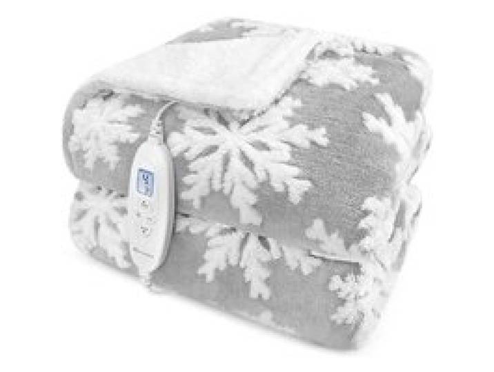 Plaid Chauffant Électrique 2 Places 180x160 cm 10 Températures Minuterie 9 h Arrêt Automatique Protection Surchauffe Lavable