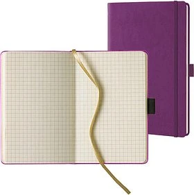 Lediberg Notizbuch ca. DIN A5 kariert, lila Hardcover 240 Seiten