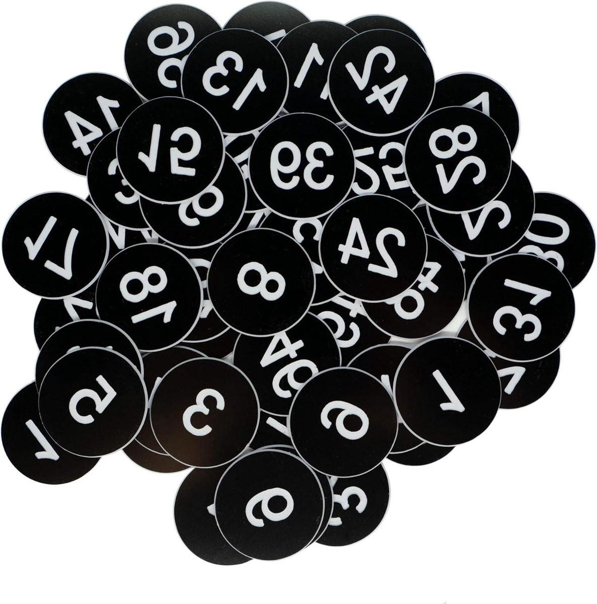 Genummerde Labels Zwart - Nummer Tags voor Inventaris Beheer - 3,17 cm Diameter