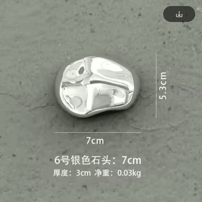 Inspire Picks Luxury 3D Stone Wall Decor Golden Simulation Stone Hanging Accent silvery.06