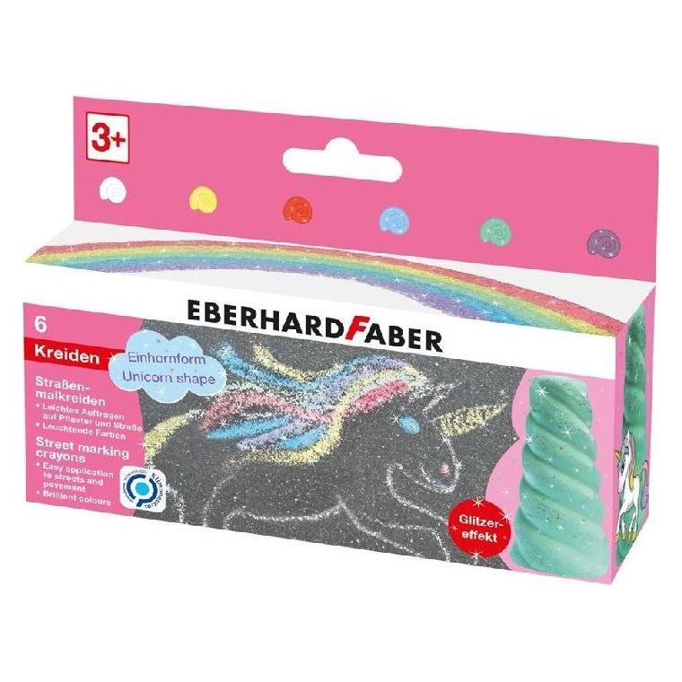 Faber Strassenmalkreiden Einhorn 6er mit Glitzereffekt (526560)