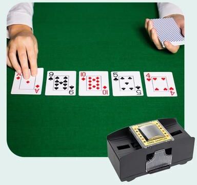 Uplifted Finds Automatic Poker Card Shuffler Battery Operated 2 Deck Shuffling Machine For Home Games Automatic Poker Card Shuffler Battery Operated 2 Deck Shuffling Machine For Home Games