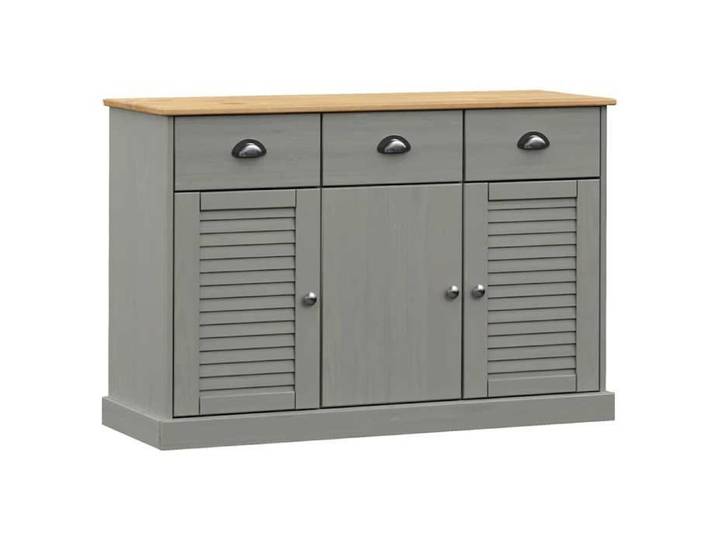 Buffet(1 pc) Commode Vaisselier Meuble Rangement avec tiroirs VIGO 113x40x75 cm gris bois massif de pin B7142