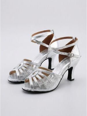 LightInthebox Women's Gold 1920s Flapper Heel Sandals - Metallic Strap Vintage Gatsby Dance Shoes for Great Gatsby Parties, Dances Weddings