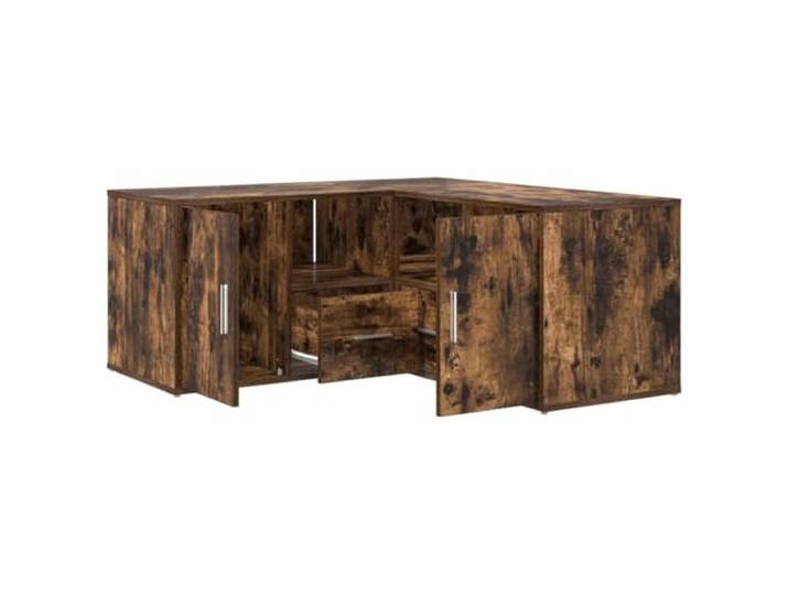 Eckschrank Smoke Eiche 160x40x45 cm mit Schubladen und Fächern Holzwerkstoff, feuchtigkeitsbeständig, zwei Montagemöglichkeiten, Tischplatte zur Dekoration, einfache Wartung