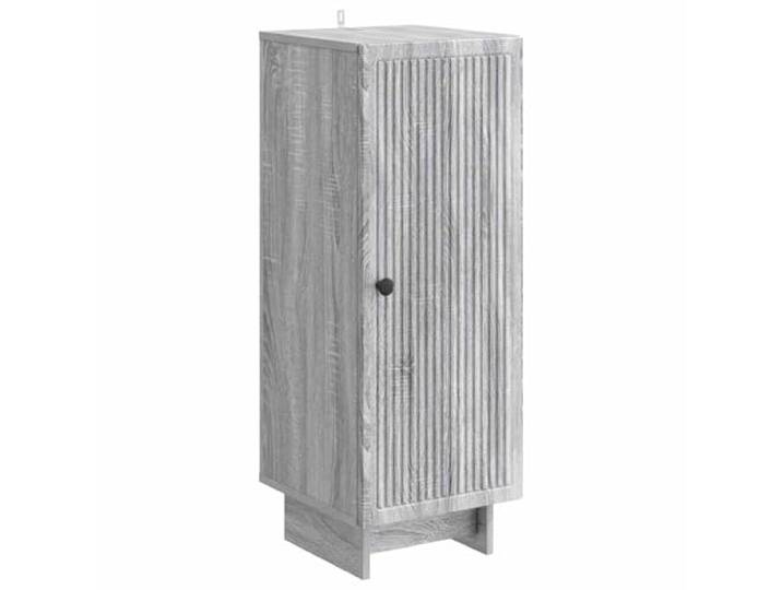 LASWWQMRF Sideboard Kommode Schrank Grau Sonoma 33 x 34,5 x 90 cm Kompakter Beistellschrank im nostalgischen Stil mit Metallknopf für Wohnzimmer und Flur, bietet vielseitigen Stauraum.