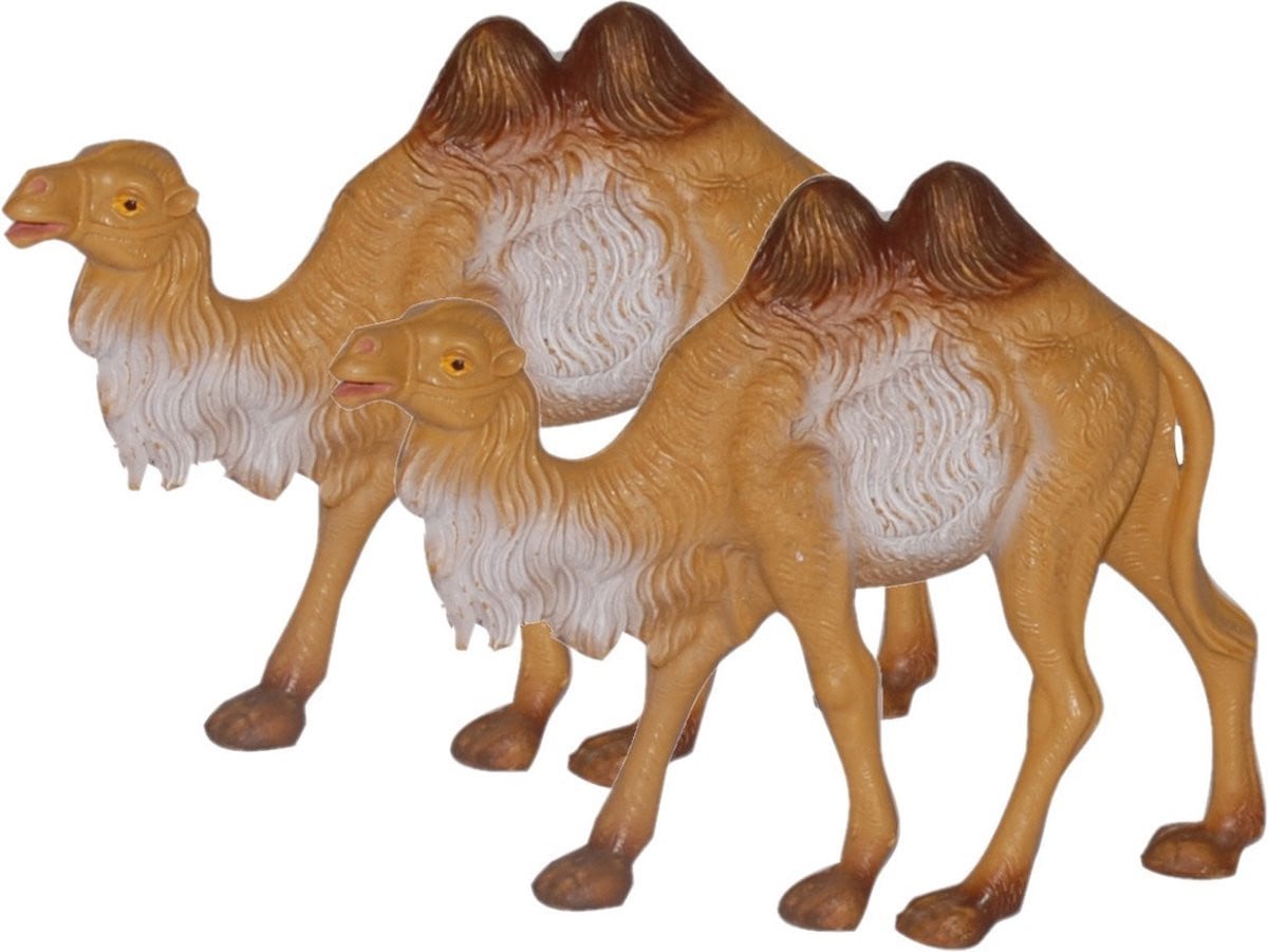 Euromarchi Kameel Miniatuur Beeldjes - Set van 2 - Hoogte: 12 cm