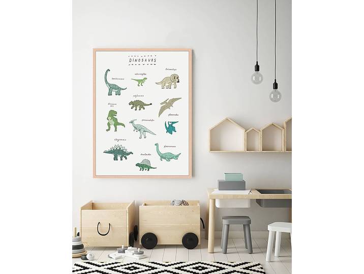 Tableau déco Dinosaurs 63 x 83cm Multicolore