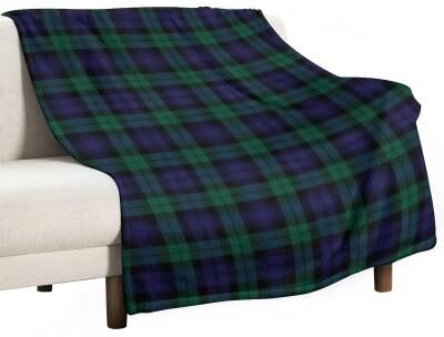Uplift Picks Blackwatch Tartan Throw Blanket Soft Blue Green Plaid Blanket 125x150 Cm