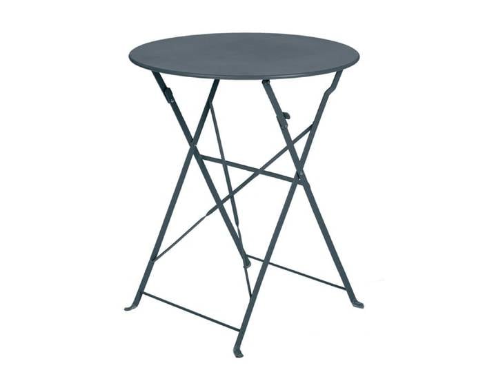 Table de jardin pliante en acier ronde Gris anthracite 60x70 cm
