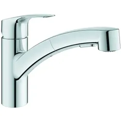 Grohe Eurosmart Einhand-Spültischarmatur, Niederdruck, Ausladung 227mm, herausziehbare Dual-Spülbrause, 1012310000