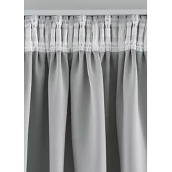 bonprix Abdunkelnde Vorhänge mit Struktur (2er Pack), grau, Gr.225x130 cm, Vorhänge zum abdunkeln im praktischem 2er Pack