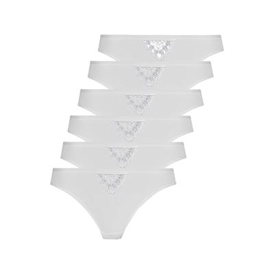 Jazz-Pants Slips NINA VON C. "6er Pack Jazzpant Daily", Damen, Gr. 50, weiß, Obermaterial: 100% Baumwolle CO., Unterhosen