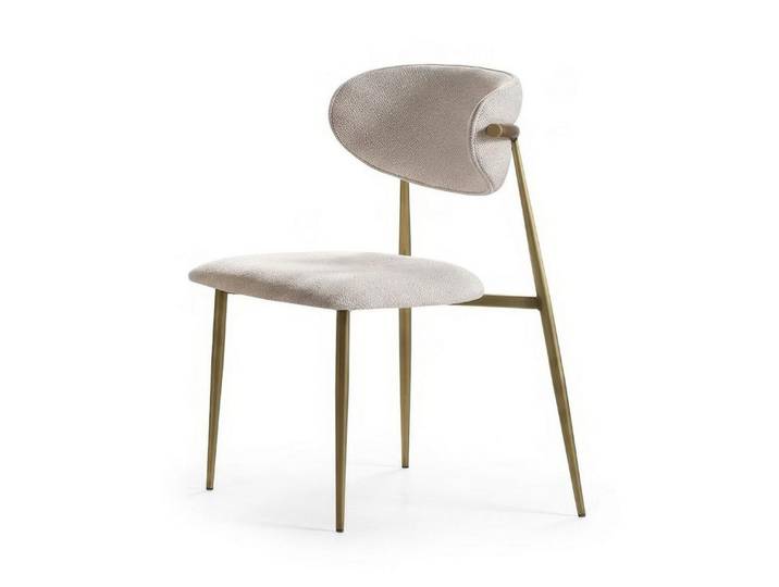 JVmoebel Esszimmerstuhl Stuhl Esszimmerstuhl Modern Beige Gold Edel Luxus Polster Design Stil, Made in Europa