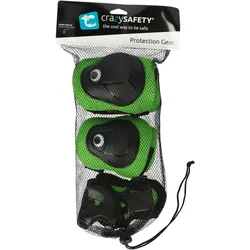 CRAZY SAFETY Protection Gear Schoner Set Kinder 3999 - green S