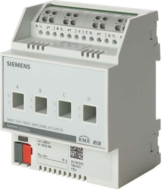 Siemens Actionneur de commutation 4x230VAC 16/20AX 5WG1534-1DB31 (5WG15341DB31)