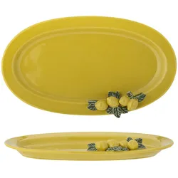 Bloomingville Limone Servierplatte, Gelb, Steingut, L36xH5xW21 cm