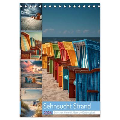 Sehnsucht Strand (Tischkalender 2026 DIN A5 hoch), CALVENDO Monatskalender