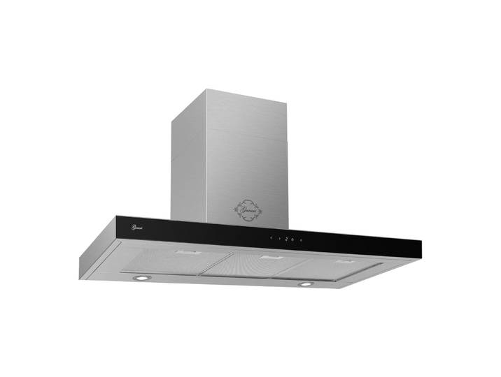 GURARI Wandhaube GCH 972 BL 120 Quatro+Schlauch,Dunstabzugshaube 120 cm Dunstabzugshaube 850 m³/h,Dimmbare LED Edelstahl Glas