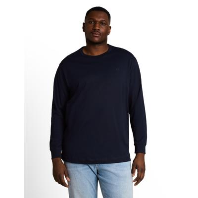 Langarmshirt TOM TAILOR PLUS, Herren, Gr. 5XL, blau (sky captain blau), Single Jersey, Obermaterial: 100% Baumwolle, unifarben, bequem hüftbedeckend, Rundhals, Shirts Langarmshirt, Große Größen