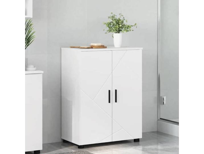 Joli & Fonctionnel - Cabinet de salle de bain - avec stockage - avec stockage Blanc 60x35x80 cm - pour WC kda6073034