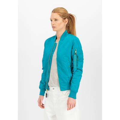 Bomberjacke ALPHA INDUSTRIES "MA-1 VF Light W", Damen, Gr. XS, blau (blau lagoon), Shell: 100% Nylon. Lining: 100% Nylon, Jacken Bomberjacke