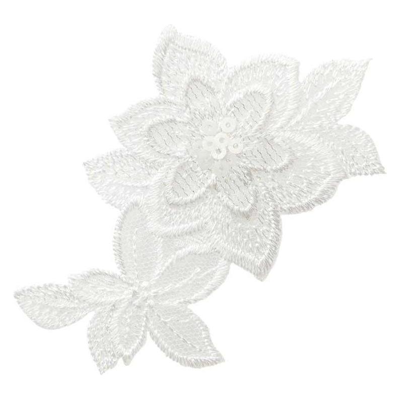 Mono Quick Blumenornament, weiss (7.20 x 11.30 cm) (14476)