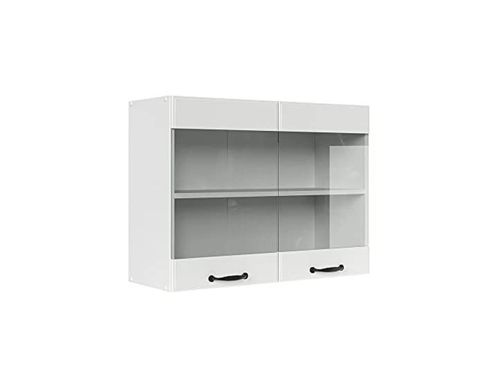 Vicco Küchenglasschrank R-Line, Weiß Landhaus, 80 cm