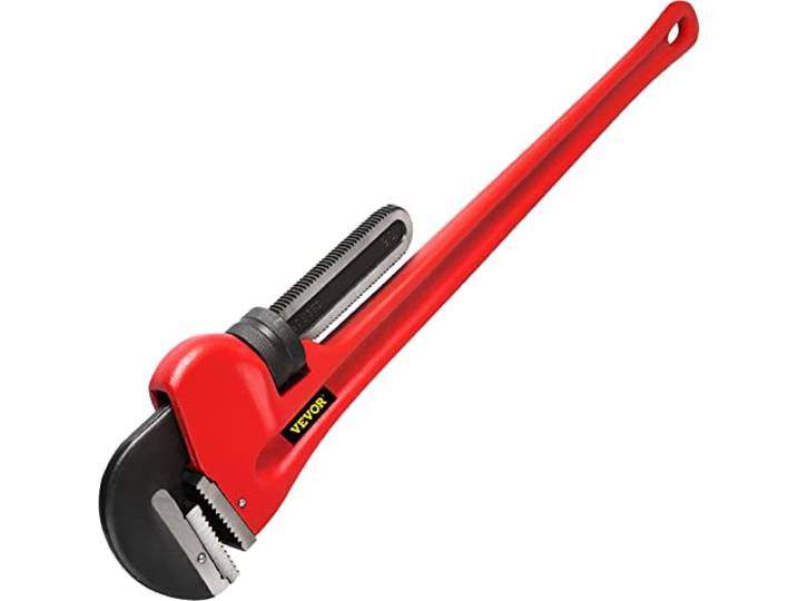 VEVOR Clé Serre-tubes en Fonte de 110 cm\, Clé à Griffe Mâchoire de 200 mm\, Clé à Tuyau de Plomberie Réglable\, Robuste\, pour Robinet d'Évier\, Cuvette de Toilette\, Égouttoir\, Salle de Bain\, Cuisine