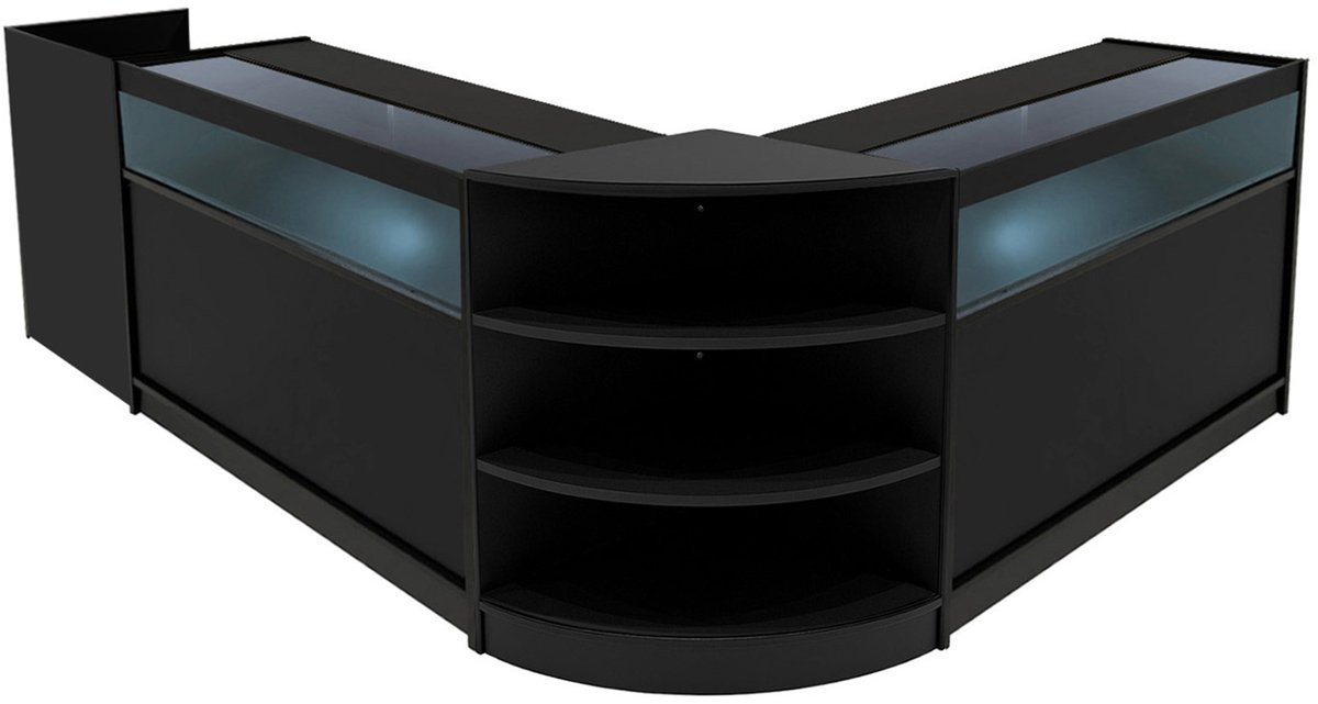 MonsterShop Sagittarius led winkeltoonbank set - zwart - 2x Breedte: 120 cm en 2x Breedte: 60 cm - met led