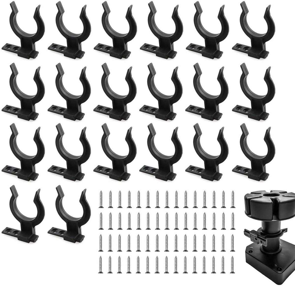 20 stuks Plinten Klemmen - Zwarte Ondersteuning Clips voor Meubel Stabilisatie - Robuust ABS Plastic
